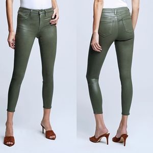 Women's L'Agence Margot Coated Crop Skinny Jeans, Size 32, Size 29- IVY…